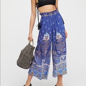 Free People Gold Dust Printed Wide Leg Pants